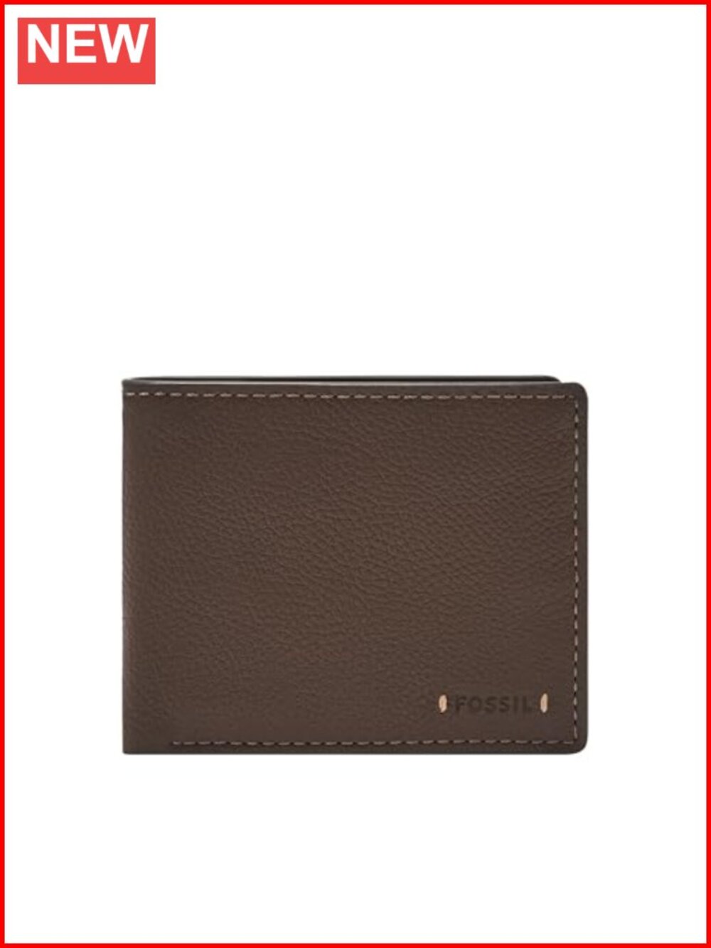 Genuine Leather Bifold Wallet with Flip ID Window